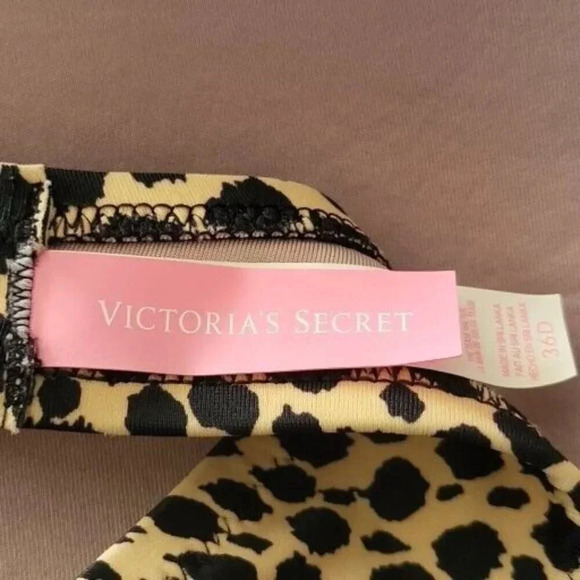 Victoria's Secret Halter Bikini Top Animal Print Size 36D - Picture 4 of 5